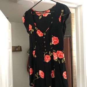 Black floral romper